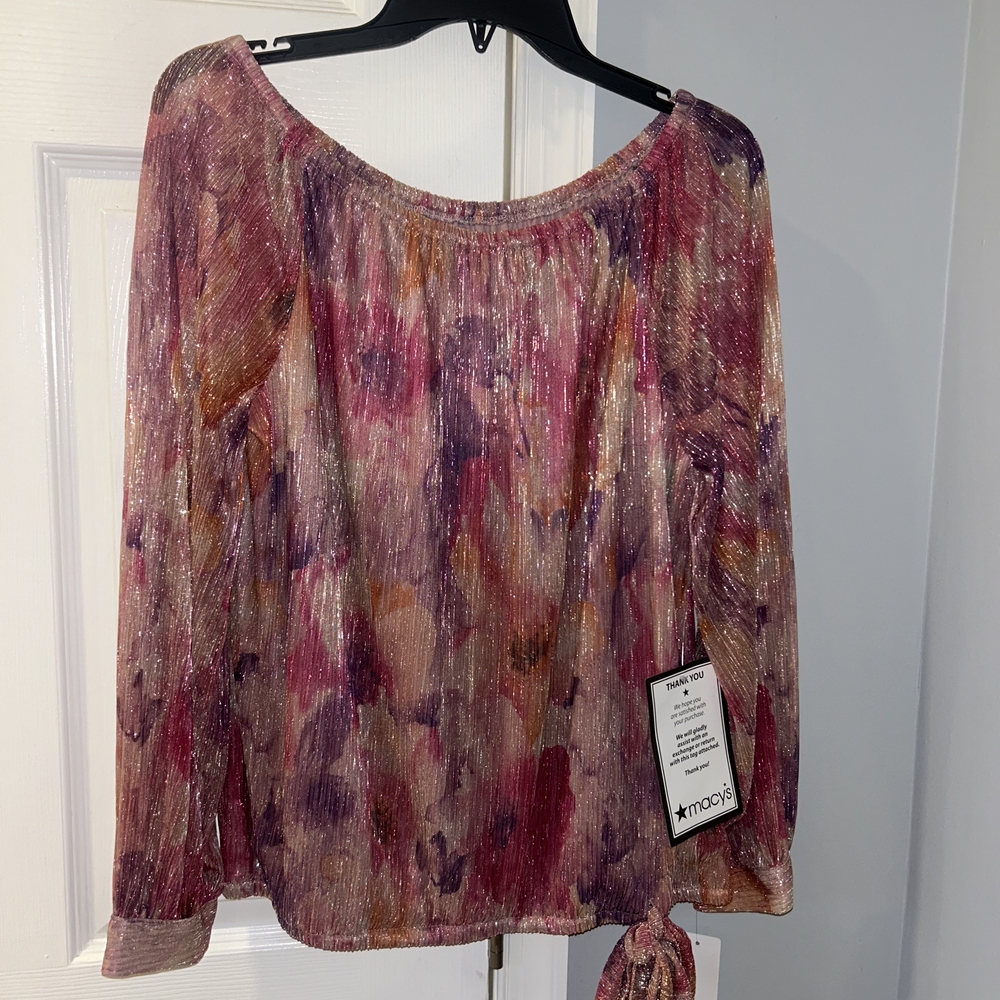 MSK Pink and Purple Shimmer Blouse